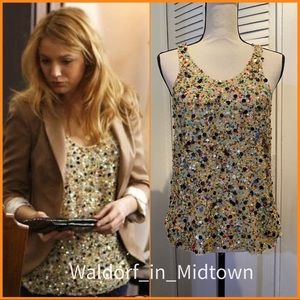 ASO SERENA VAN DER WOODSEN SEQUIN TANK -  Size 2